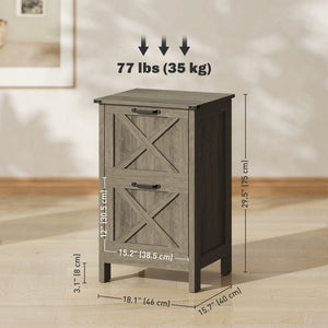 Vertical Filing Cabinet with 2 Drawers, Rustic Farmhouse Office Storage Cabinet for A4, Letter Size – view 9