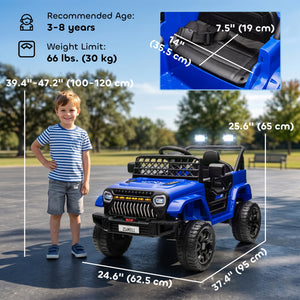Qaba 12V Ride on Truck, Electric Car for Kids with Remote Control, Suspension, 3 Speeds, USB Music Headlights