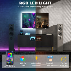 Modern TV Console for TVs up to 60 Inch, Entertainment Center with Smart RGB LED Lights and Soft Close – view 17