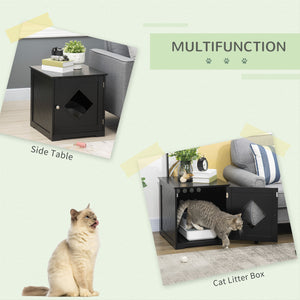 Cat Litter Box Enclosure End Table, Indoor Cat Washroom with Magnetic Door – view 3