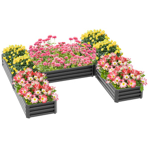 Steel Raised Garden Bed, Set of 5 Large Box Planters for Outdoor Plants Vegetables Flowers Herbs, 8x8x1ft – view 22