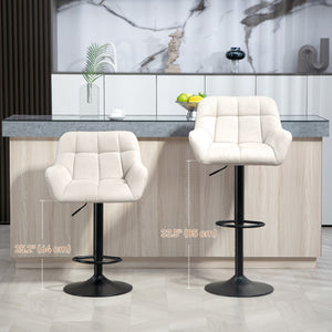 Swivel Barstools Set of 2 Adjustable Bar Stools with Footrest Armrests and PU Leather Back for Dining Room – view 5