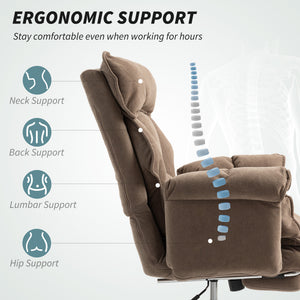 Desk Chair, Computer Office Chair with Footrest, Adjustable Backrest and Headrest, Black – view 11