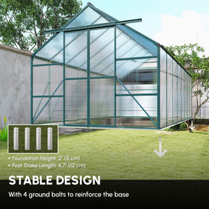 16' x 8' Aluminum Polycarbonate Greenhouse Walk-in Garden Greenhouse Kit with Adjustable Roof Vent – view 7