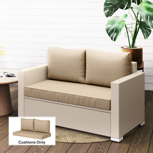 Outdoor Seat Cushions with Backrest, Loveseat Double Sofa Outdoor Furniture Cushions, Beige – view 7
