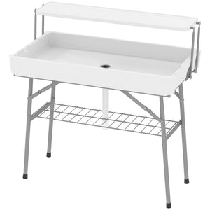 3.4ft Folding Ice Cooler Table with Drain, Outdoor Patio Party Cooler for Drinks – view 8