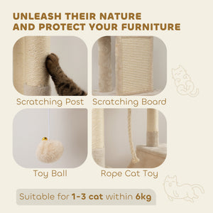 81" Large Cat Tree w/ Scratching Posts, Condos, Beds, Hammocks, Jumping Platforms, Toy Balls, Rope Cat Toy β view 5