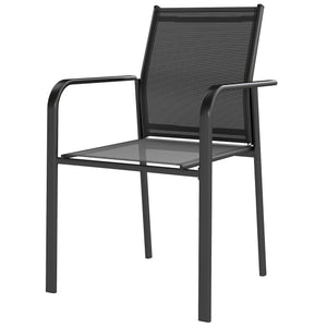 Stackable Patio Chairs Set of 4, Outdoor Dining Chairs with 20" Deep Seat, All Weather Breathable Mesh