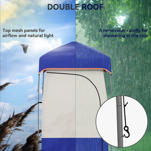 Camping Shower Tent, Portable Privacy Shelter with Solar Shower Bag, Removable Floor and Carrying Bag, Black – view 11