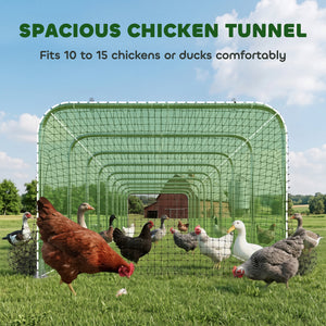 Extra Long Chicken Tunnel for Outside, 354" x 39" Galvanized Steel Chicken Run for 10-15 Chickens or Ducks