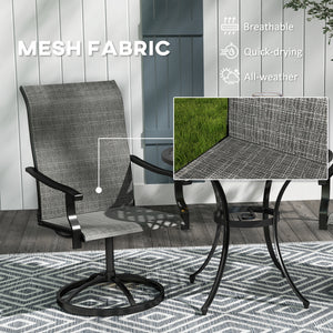 Outdoor Swivel Dining Chairs Set of 2, High Back Swivel Chairs with All Weather Mesh for Deck, Backyard – view 18