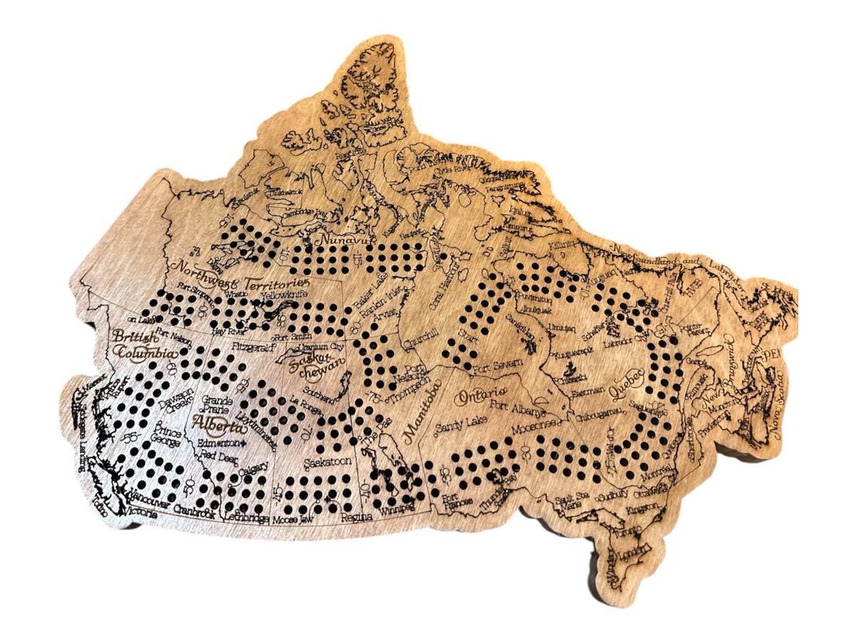 Canada Map Cribbage Board - Creations by Alfie