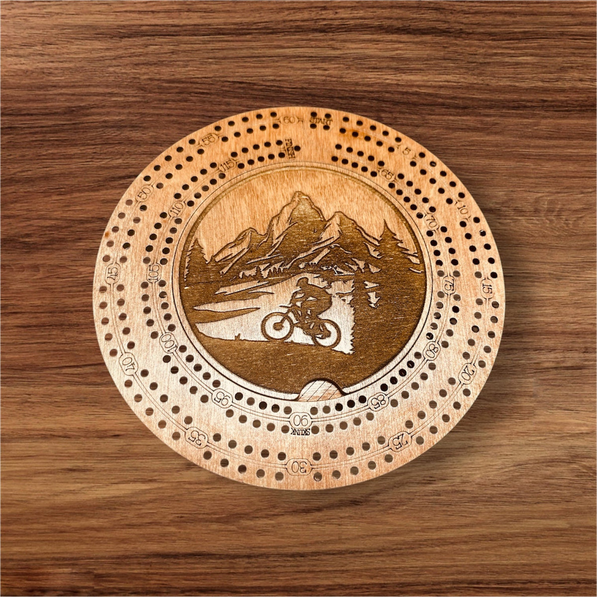 Small Round Cribbage Board, 7.5" - Creations by Alfie