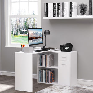 180° Rotating Home Office Corner Desk Storage Shelf Cabinet Black – view 14