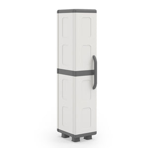 Plastic Kitchen Pantry with 4 Adjustable Shelves and Single Door for Living Room and Kitchen-Gray view 4