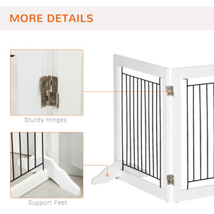 Freestanding Pet Gate, Folding Dog Gate with 2 Support Feet, 24" High, 3 Panels, for Small Dogs – view 5