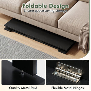 Portable Low Floor Table with Foldable Legs for Living Room-Black view 9