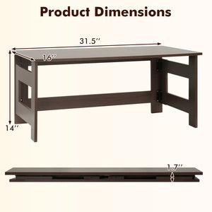 Portable Low Floor Table with Foldable Legs for Living Room-Brown view 5