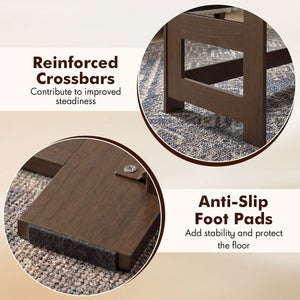 Portable Low Floor Table with Foldable Legs for Living Room-Brown view 9