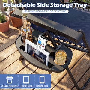 Portable Zero Gravity Chairs with Cup Holder Trays and Backrest-Navy view 8