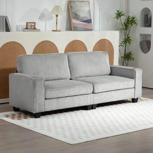 Three Seater Sofa, Fabric 3 Seater Couch with Spring Cushion and Cup Holders for Living Room, Bedroom – view 21