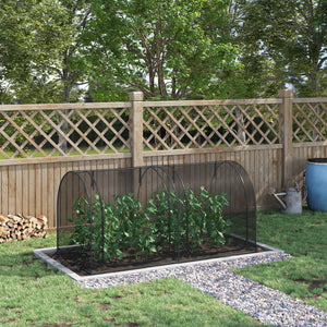 8' x 4' Crop Cage, Garden Plant Protector, with 2 Zippered Doors and 6 Ground Stakes, for Garden, Yard – view 7