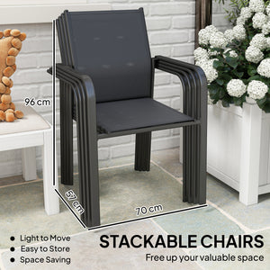 Stackable Patio Chairs Set of 4, Outdoor Dining Chairs with 20" Deep Seat, All Weather Breathable Mesh – view 3