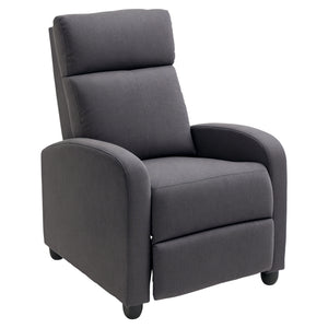 Fabric Recliner Manual Home Theater Seating Single Linen-Touch Sofa Armchair for Living Room, Light Grey – view 2