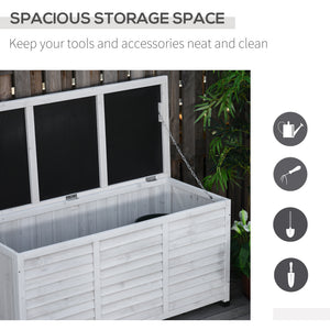 75 Gallon Wooden Storage Box patio Deck Box Bench, Garden Backyard Outdoor Storage Container with Aerating – view 10