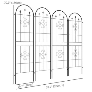 Metal Trellis Set of 2, Garden Trellis for Climbing Plants Support Frames, Arrow Design