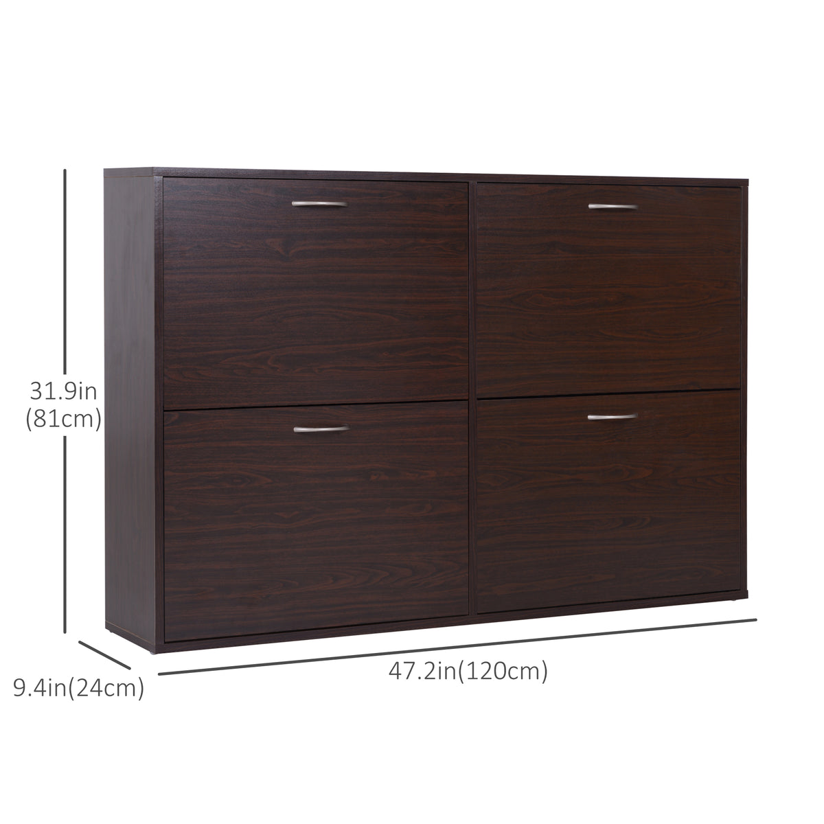 Flip Down Shoe Storage, Multi Cabinet, Wooden Shoe Rack, Entryway Shelf, 4 Drawer Organizer – view 2