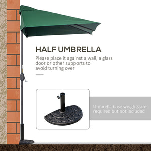 8ft Half Umbrella Outdoor Balcony Parasol Patio Garden Outdoor Window Sun Shade w/ 5 Ribs Beige – view 19