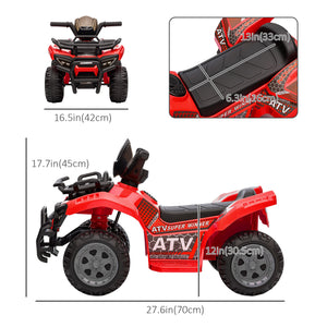 Aosom Kids Ride-on ATV Quad Bike Four Wheeler Car with Music, 6V Battery Powered Motorcycle for 18-36 Months