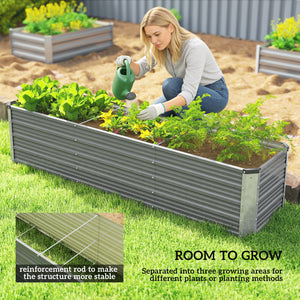 6' x 1.5' x 1.3' Galvanized Raised Garden Bed, Elevated Large Metal Planter Box w/ Install Gloves for – view 24