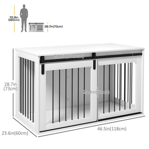 39" Dog Crate Furniture, Dog Crate End Side Table for Large Dogs, White – view 9