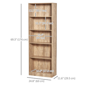 5-Tier Bookcase, Storage Bookshelf with Adjustable Shelves, Display Shelves for Living Room, Home Office – view 3
