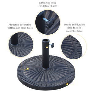 31 lbs Resin Round Market Umbrella Base Holder 19" Decorative Parasol Stand for Patio, Outdoor, Backyard, Bronze