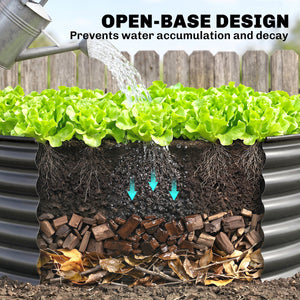 Galvanized Raised Flower Bed, 3 x 3 x 1.5 ft Outdoor Metal Raised Bed with Safety Edging and Gloves – view 13