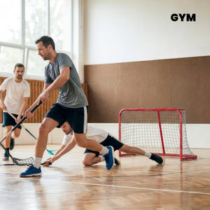 Soozier 3' x 2' Mini Hockey Goal, Easy Setup Hockey Net with Metal Frame, Lightweight & Portable