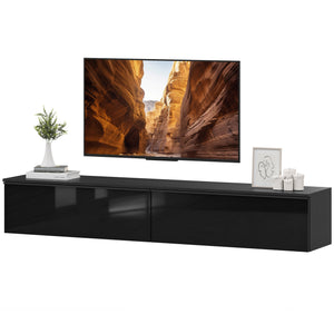 Wall Mounted TV Stand, Floating TV Cabinet with Storage, for TVs up to 70", High Gloss Effect – view 22