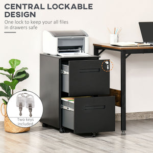 File Cabinet, Vertical Filing Cabinet with Adjustable Partition for A4 Letter Size, Lockable for Office – view 3