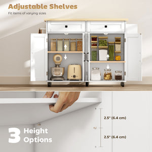 Kitchen Island with Storage, Rolling Kitchen Cart with Charging Station, Drop Leaf, Spice Rack, Towel Rack, Drawers