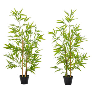 Artificial Bamboo Tree, 4ft Fake Tree with Realistic Leaf and Natural Trunk, Decorative Plant in Nursery