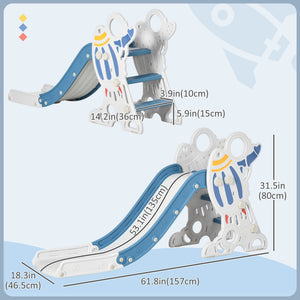 Qaba Toddler Slide Indoor for Kids 1.5-3 Years Old, Space Theme Climber Slide Playset