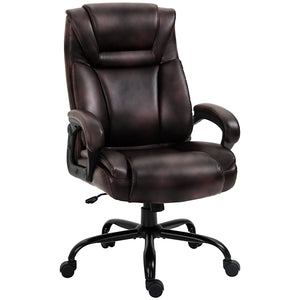 PU Leather Executive Office Chair with High Back, Adjustable Height and Swivel Wheels, 400LBS Capacity
