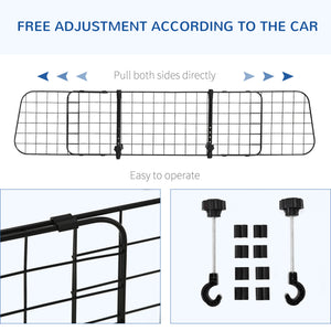Adjustable Dog Car Barrier, Heavy Duty Dog Fence Car Safety Guard Gate for SUV, Vans, Trucks