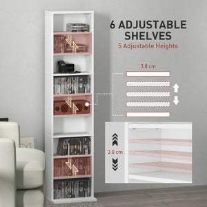 Media Storage Cabinet, 9-Tier Tall Narrow DVD Shelf with 6 Adjustable Shelves, Black – view 11