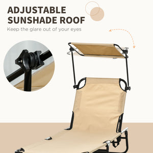 2 Piece Folding Outdoor Chaise Lounges, Pool Tanning Chairs with Reclining Back, Sunshade for Beach, Patio – view 18