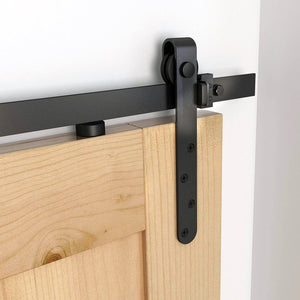 6FT Antique Sliding Barn Wood Door Hardware Kit Cabinet Closet Hanger Set for Single Door Coffee