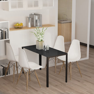 Rectangular Kitchen Table for 4 People, Dining Table with Tabletop Tempered Glass for Dining Room – view 7